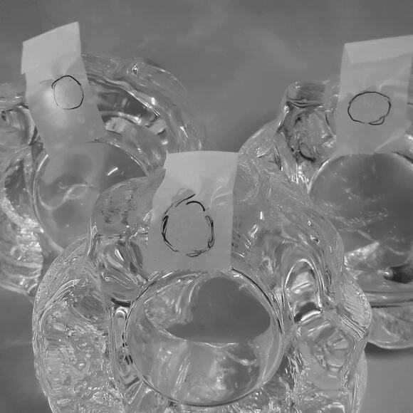 Set of 3 Eden Swedish Glass votive candle holders Signed Orrefors ca:1981-2001 - Picture 11 of 16